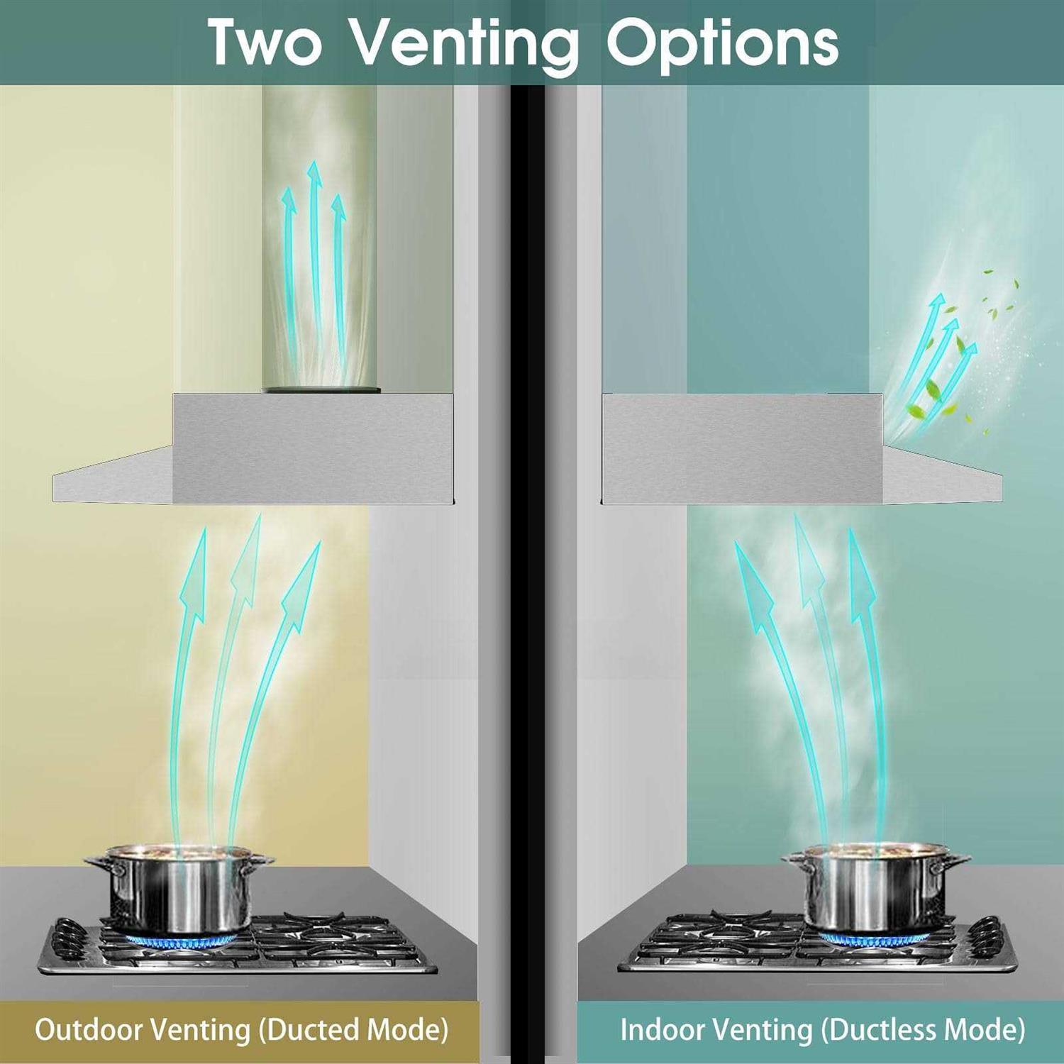 Range Hood 30 inch Under Cabinet Stainless Steel Kitchen Vent Hood 280CFM