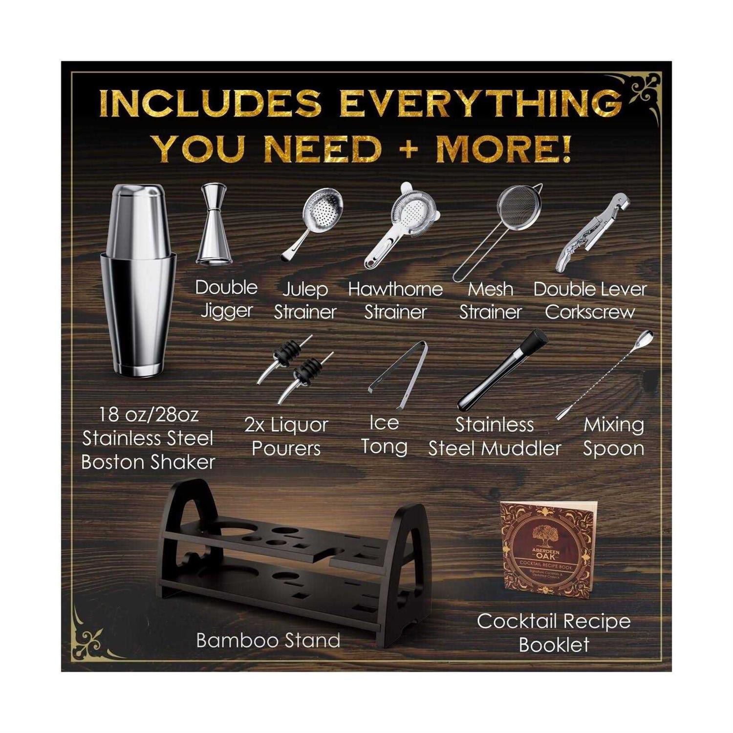 Aberdeen Oak Mixology Bartender Kit