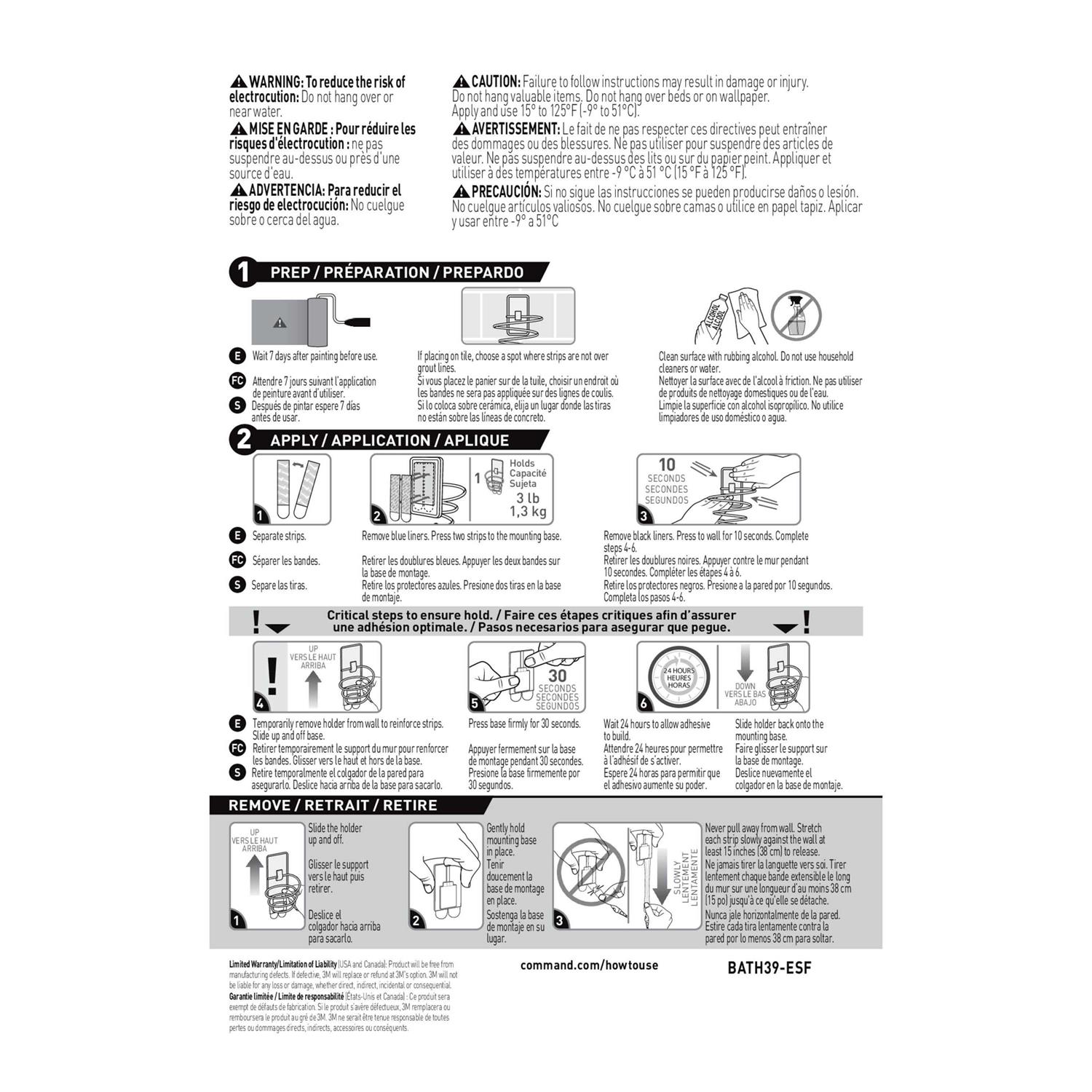Command 5000489 Soap Dish – Satin Nickel 1 dish, 2 med strips/pk