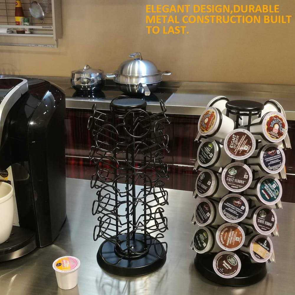 BLACKSMITH FAMILY K Cups Holder,K Cup Carousel Coffee Pods Storage Organizer Stand,Comes All in One Piece,No Assembly Required,1 Count