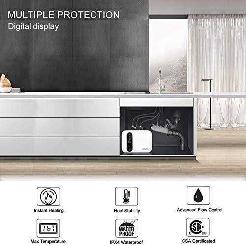 110V-120V 1.5Kw Instant Electric Hot Water Heater Under Kitchen Small Tank 2.5-3.0 Gallon Storage,Rv Trailer Instant Counter Compact Point-of-Use,2