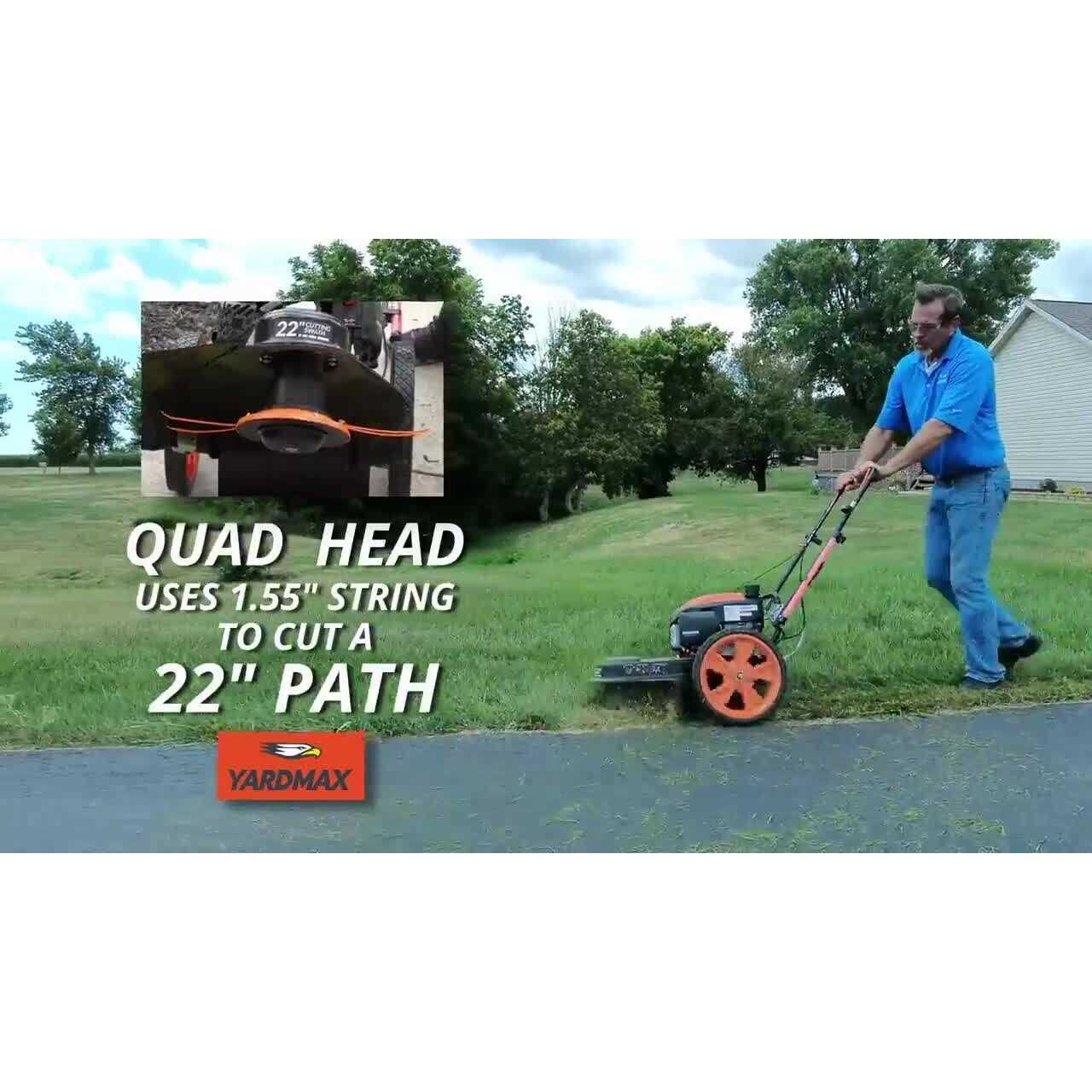 YARDMAX 22 in. 170cc Gas Walk Behind String Trimmer Mower
