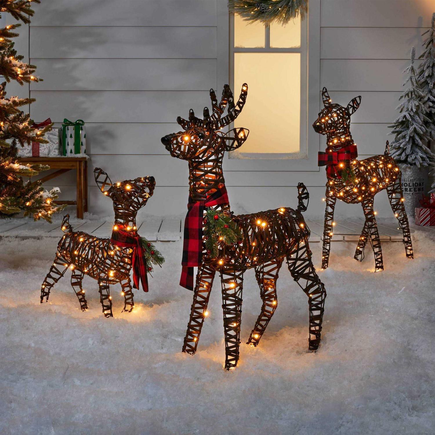 Wondershop 24 Faux Rattan Fawn LED Christmas Novelty Sculpture Light