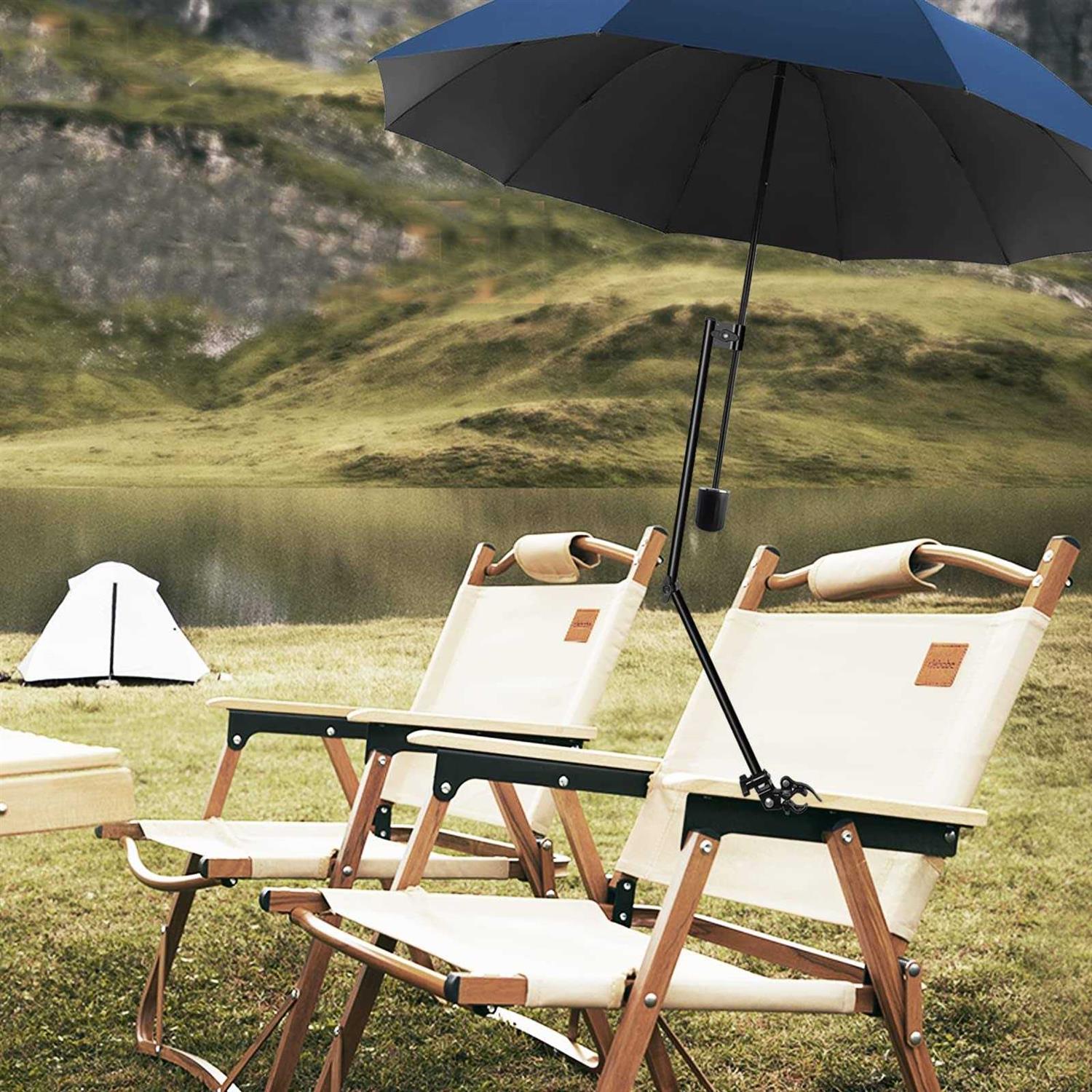 HOBVO UPF 50+ Golf Umbrella with Adjustable Universal Clamp Portable Umbrellas for Rain