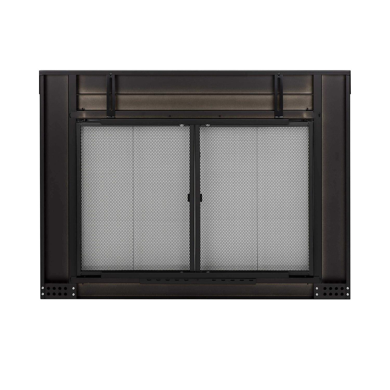 Pleasant Hearth Ascot Fireplace Glass Door — For Masonry Fireplaces, Medium, Black, Model AT-1001