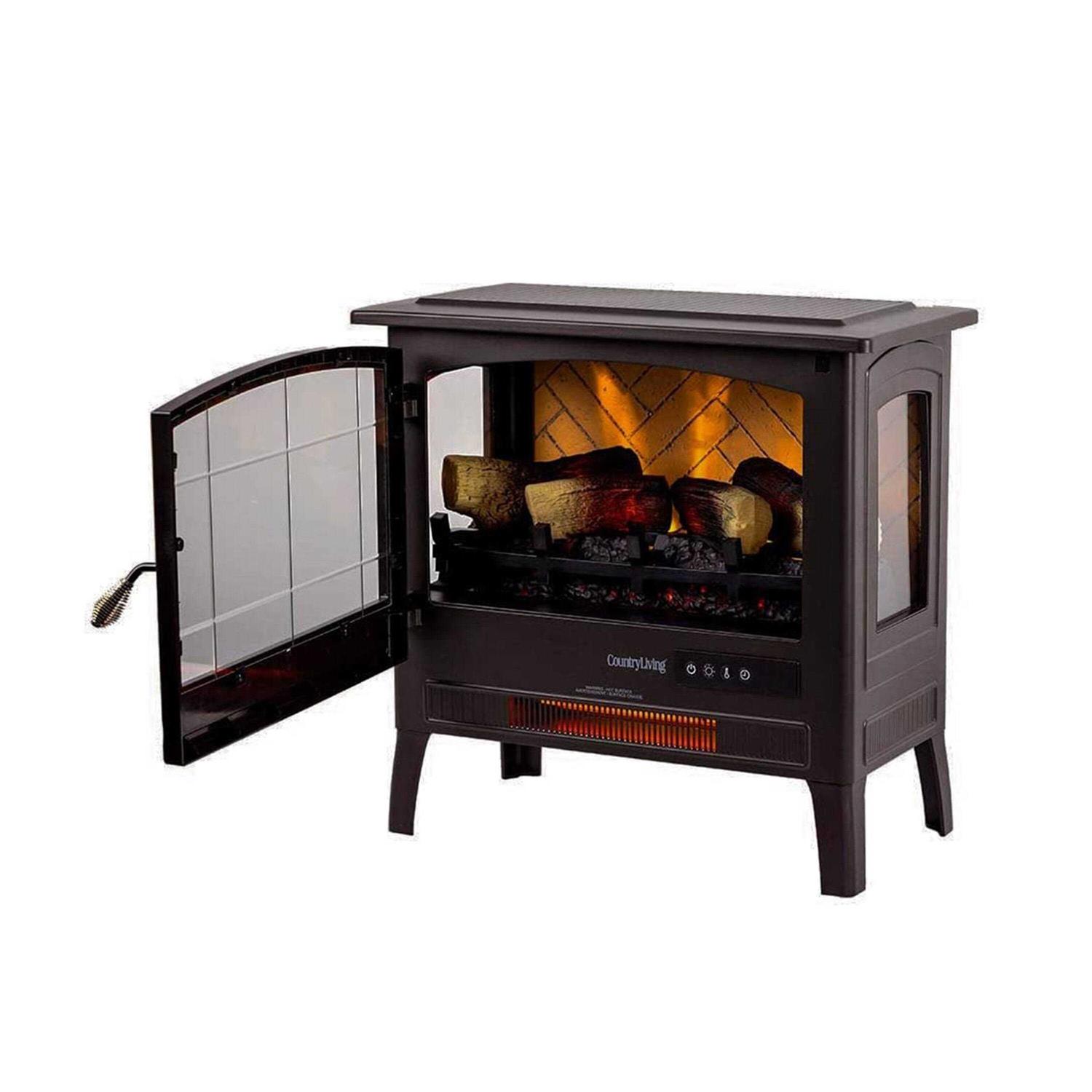 Country Living Infrared Freestanding Electric Fireplace Stove Heater