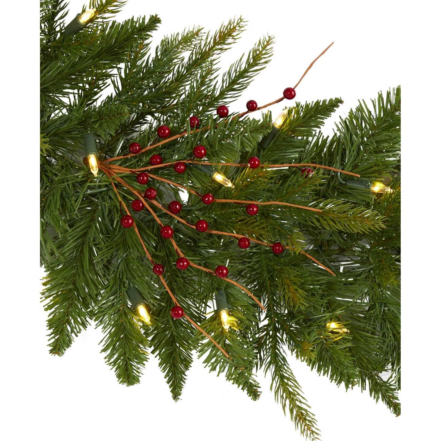 Christmas Pine Artificial Garland LED Lights Nearly Natural