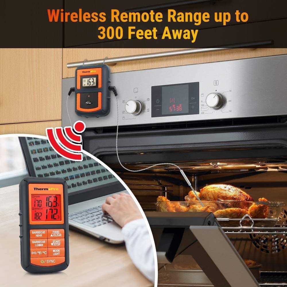 ThermoPro TP08 Wireless Remote Kitchen Cooking Meat Thermometer Dual Probe for BBQ Smoker Grill Oven