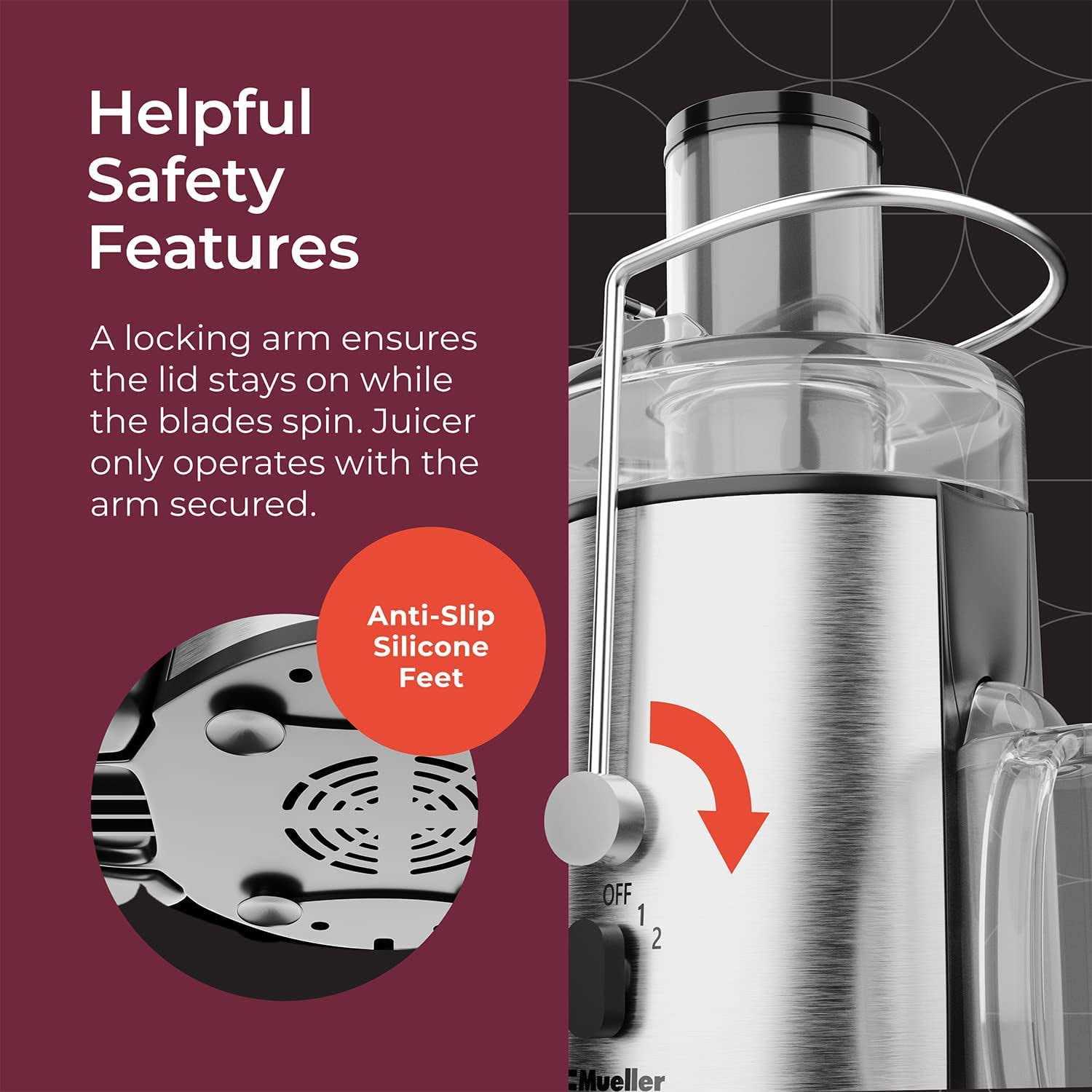 Mueller Juicer Ultra Power Easy Clean Extractor Press Centrifugal Juicing Machine