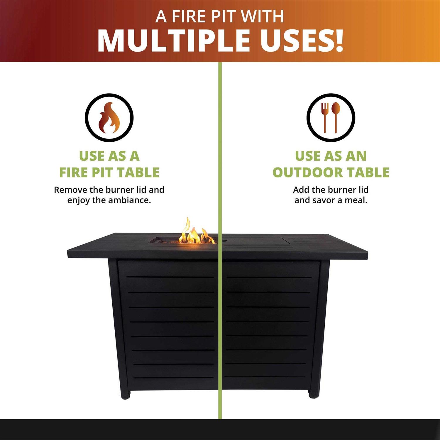 Kinger Home Ore 42 in. Outdoor Propane Fire Pit Table for Patio