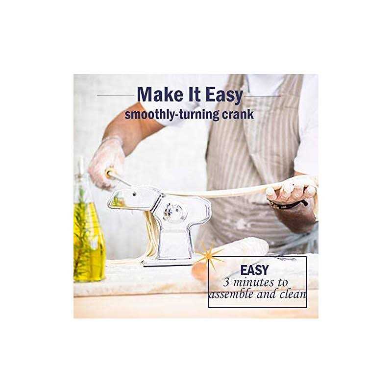 Sailnovo Pasta Maker Machine, 150 Roller Pasta Maker, 7 Adjustable Thickness Settings, 2-in-1 Noodles Maker with Rollers and Cutter