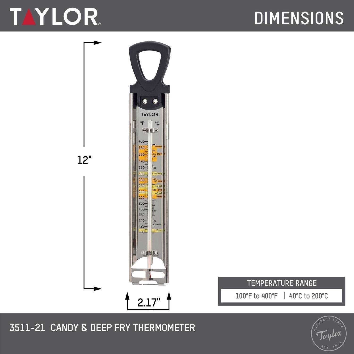 Taylor Candy/Deep Fry Thermometer with Temperature Guide