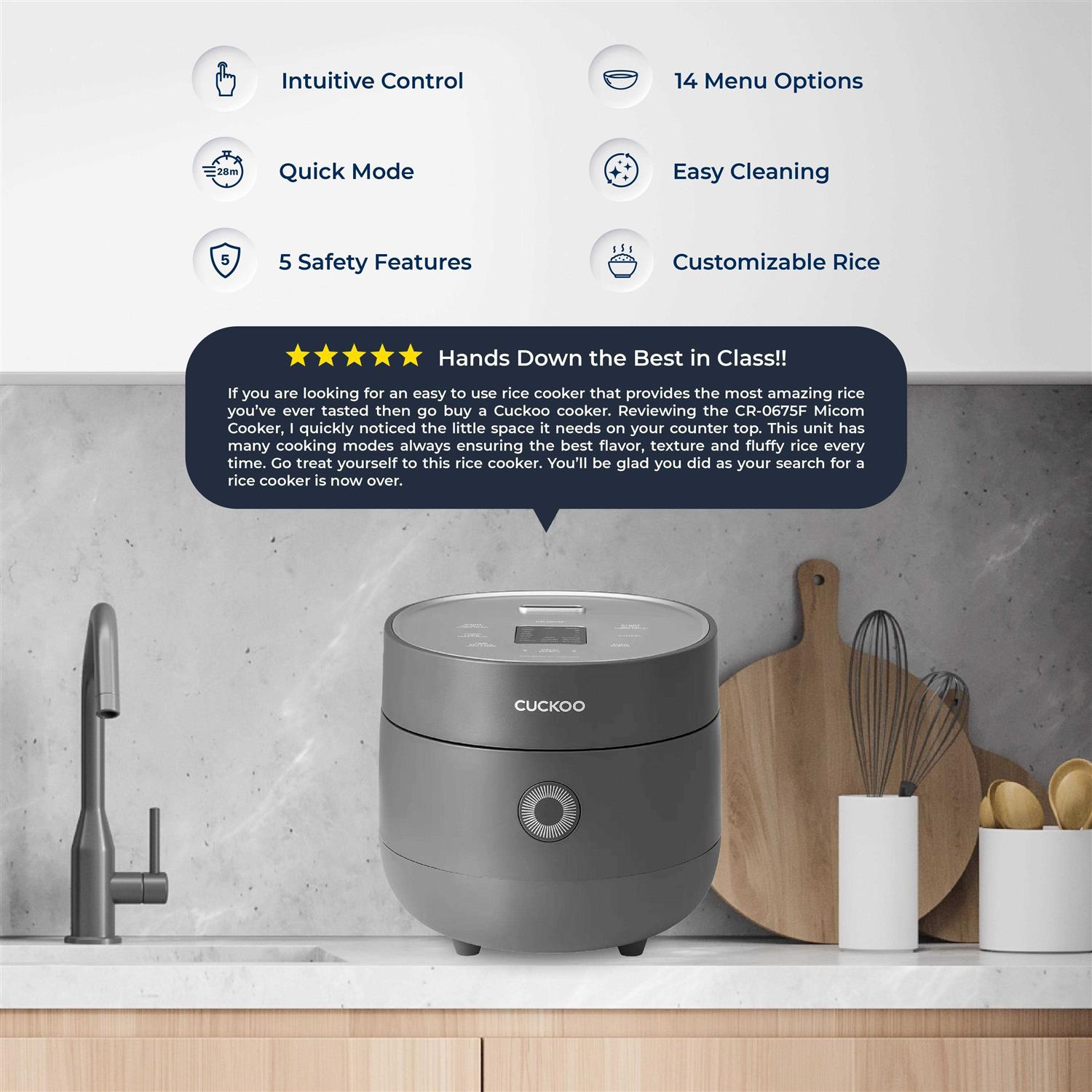 Cuckoo Cr-0675f 6-Cup Micom Rice Cooker 13 Menu Options