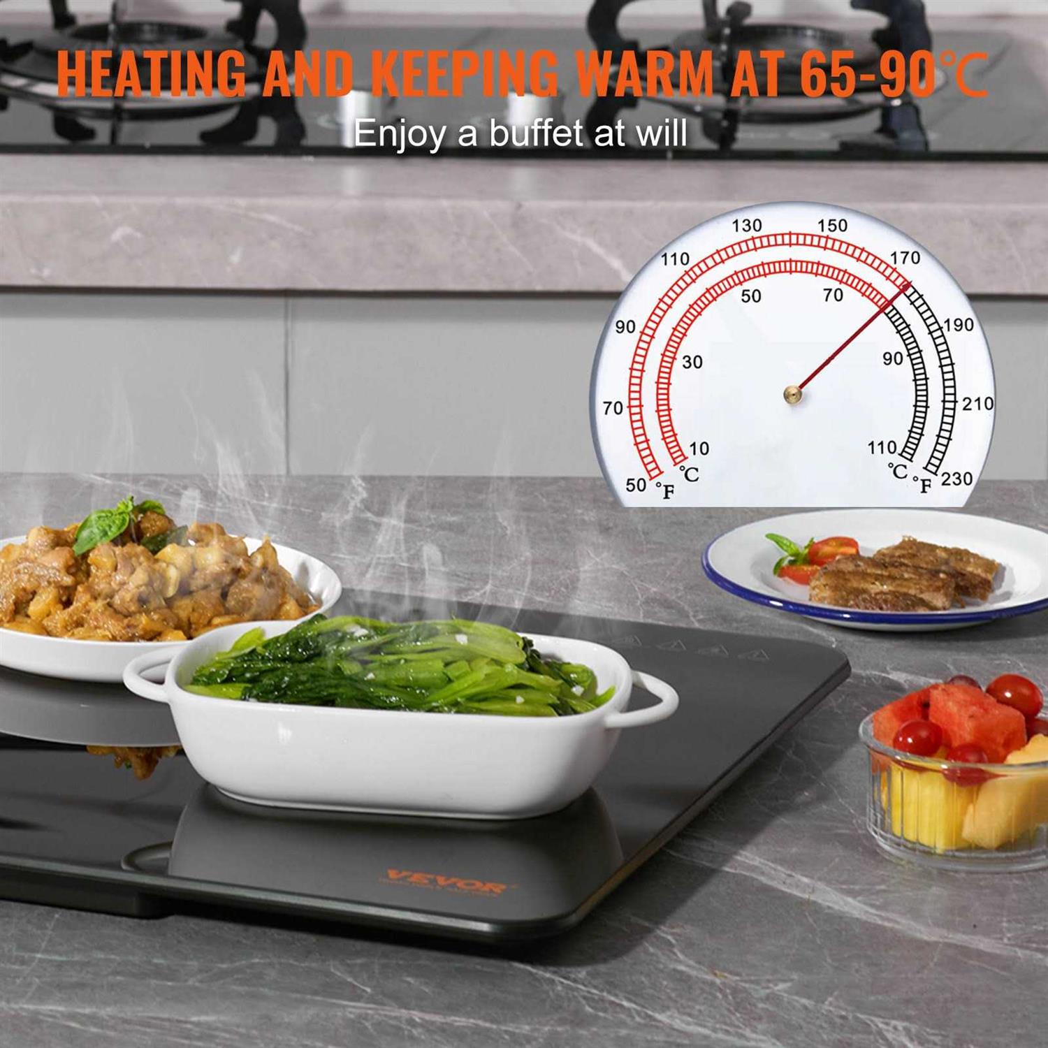 VEVOR Electric Warming Tray Food Warming Trays for Buffet Fast Heating Warming Trays
