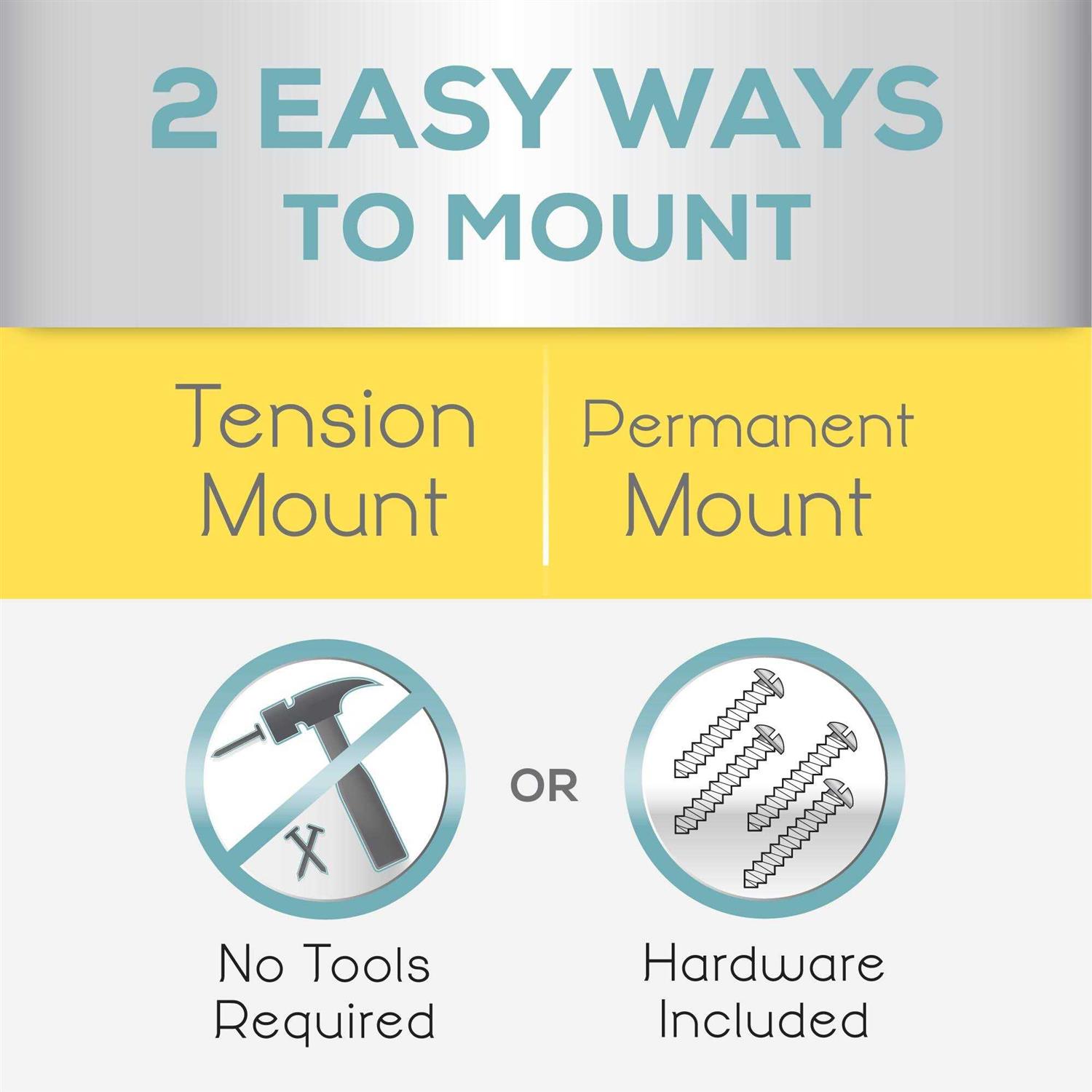 Zenna Home NeverRust Rustproof Dual Mount Curved Stall Shower Rod