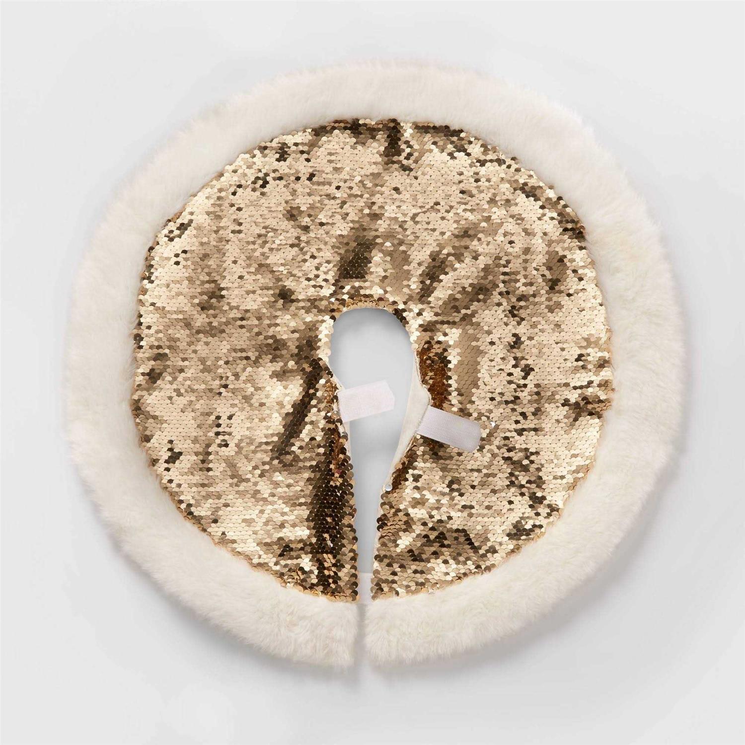 Wondershop 16 Reversible Sequined Mini Christmas Tree Skirt Silver