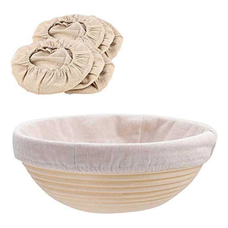 SHOTBOW 6 Packs Round Bread Proofing Basket Cloth Liner Rattan Baking Dough Basket Cover Natural Rattan Banneton Proofing Cloth