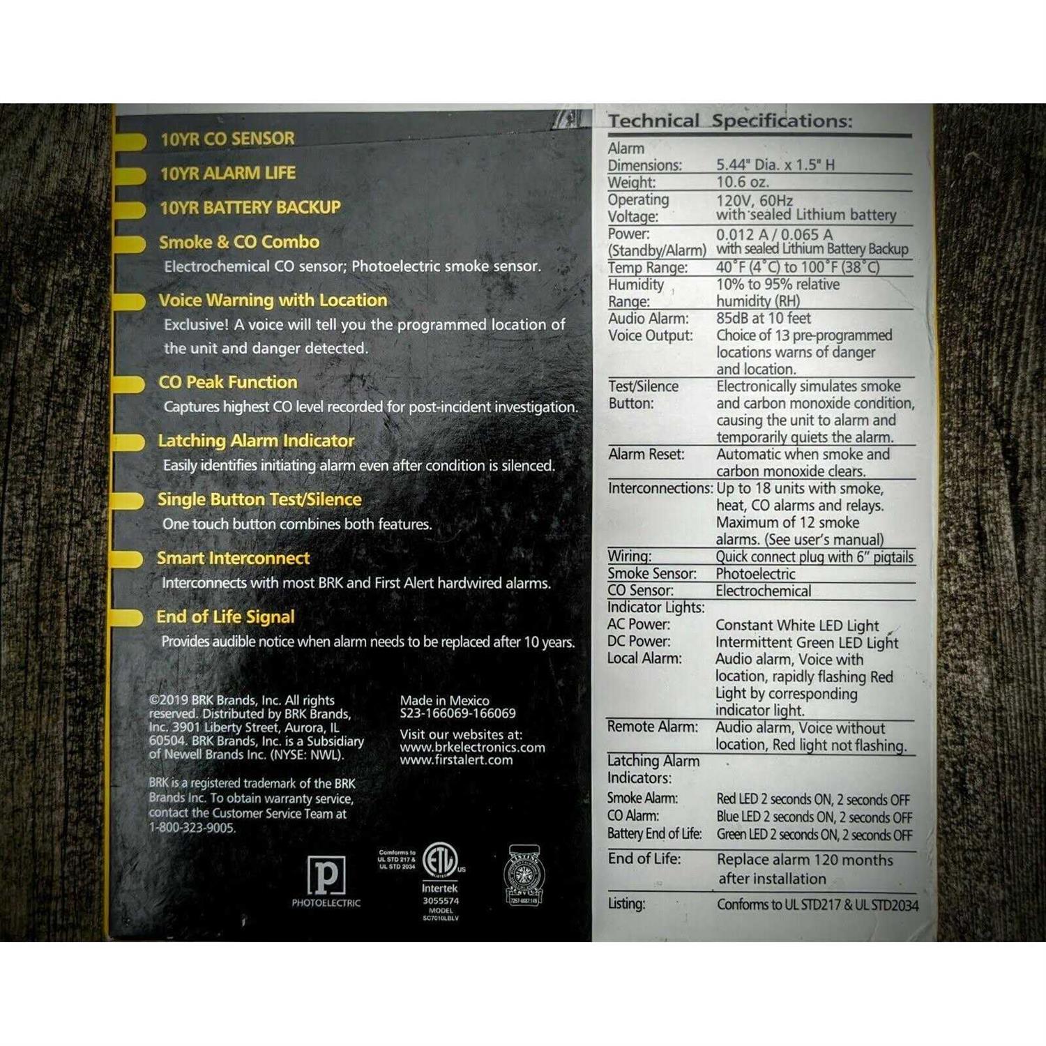 First Alert Hard-Wired Electrochemical/Photoelectric Smoke & Carbon Monoxide Detector