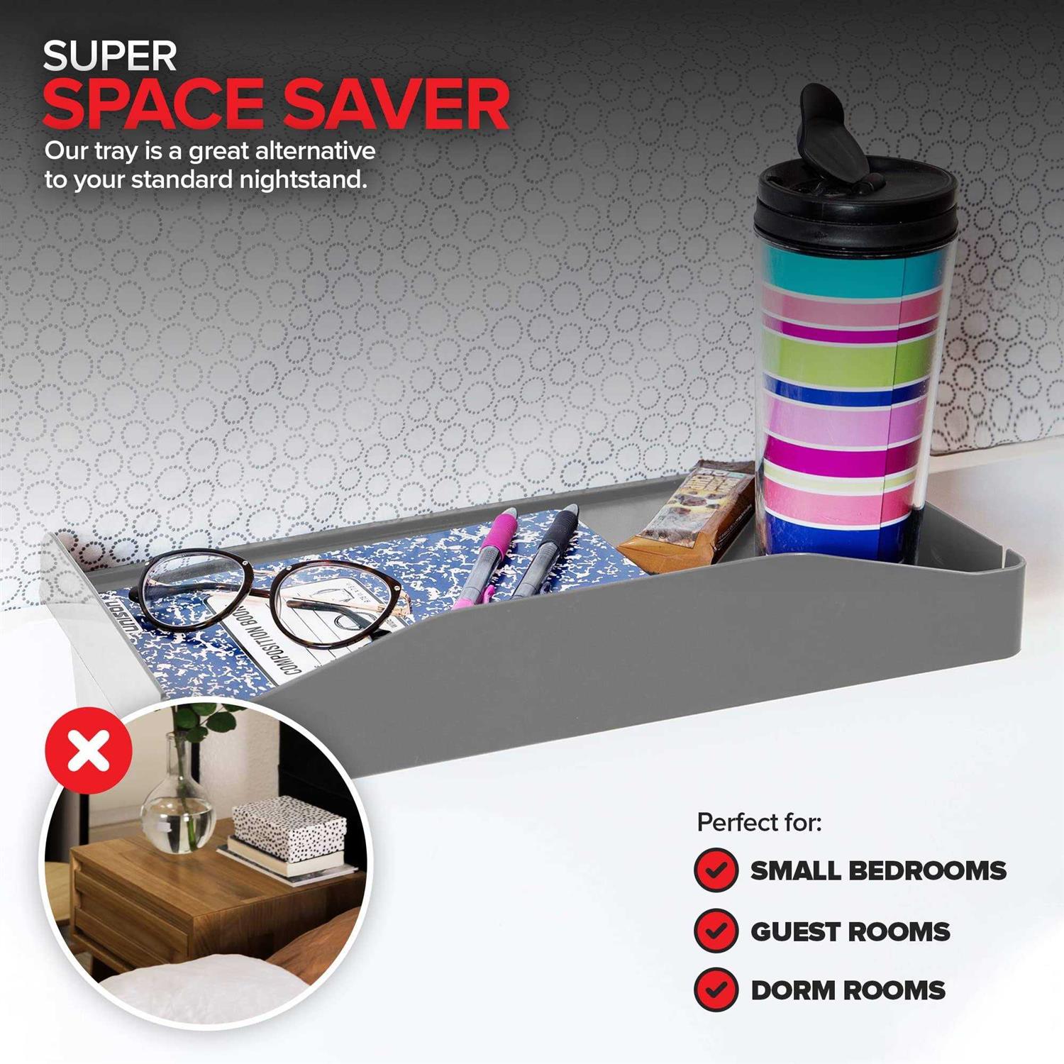 Modern Innovations Bedside Shelf for Bed College Dorm Room Bunk Bed Shelf for Top Bunk