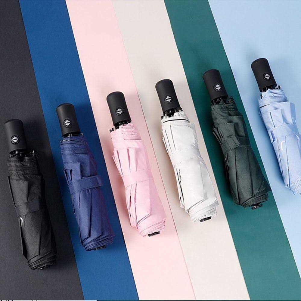 Automatic umbrella windproof travel umbrella windproof small lightweight sturdy steel shaft mini folding and portable backpack car purse men and