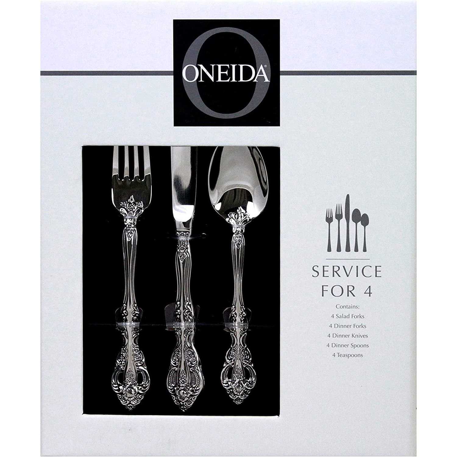 Oneida Heirloom Michelangelo 20 pc. Flatware Set, Silver