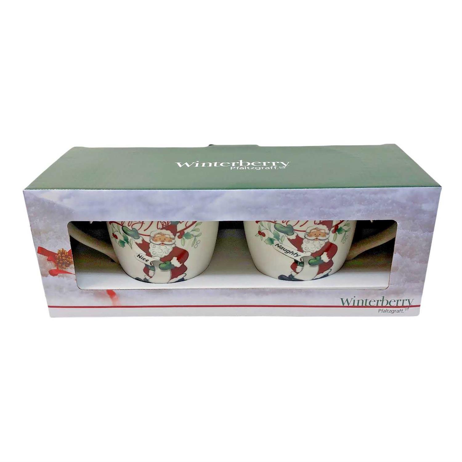 Pfaltzgraff Pfaltzgraff Winterberry Naughty and Nice Mugs