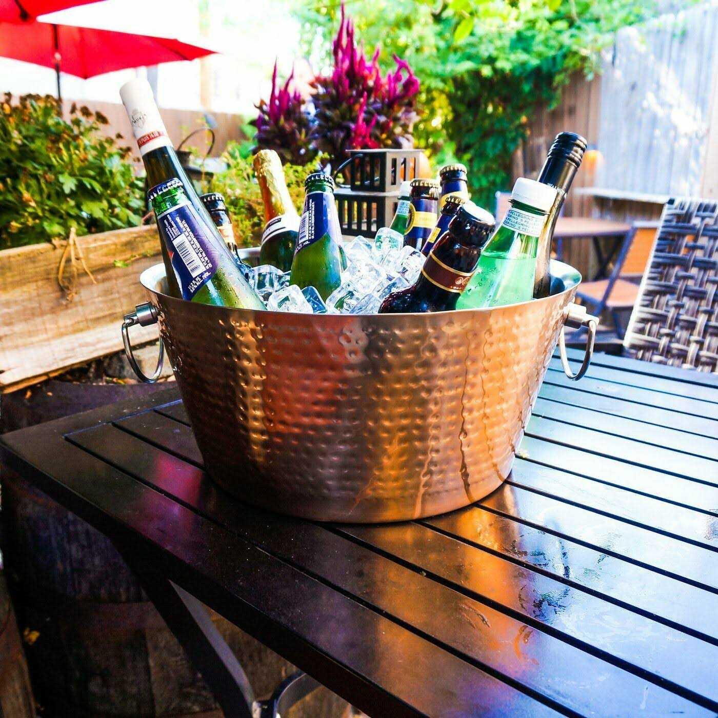 Brekx Stainless-Steel Beverage Tub, Double-Walled Insulated Anchored Bucket