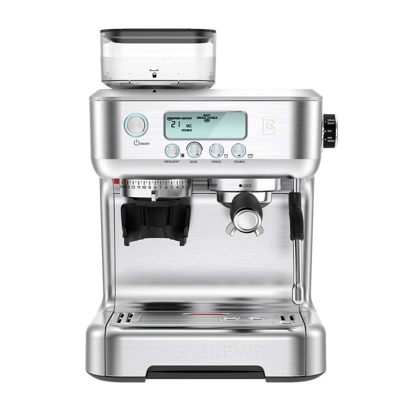 Casabrews 20 Bar Semi-Automatic Espresso Machine Cappuccino Coffee Maker with Milk Tank