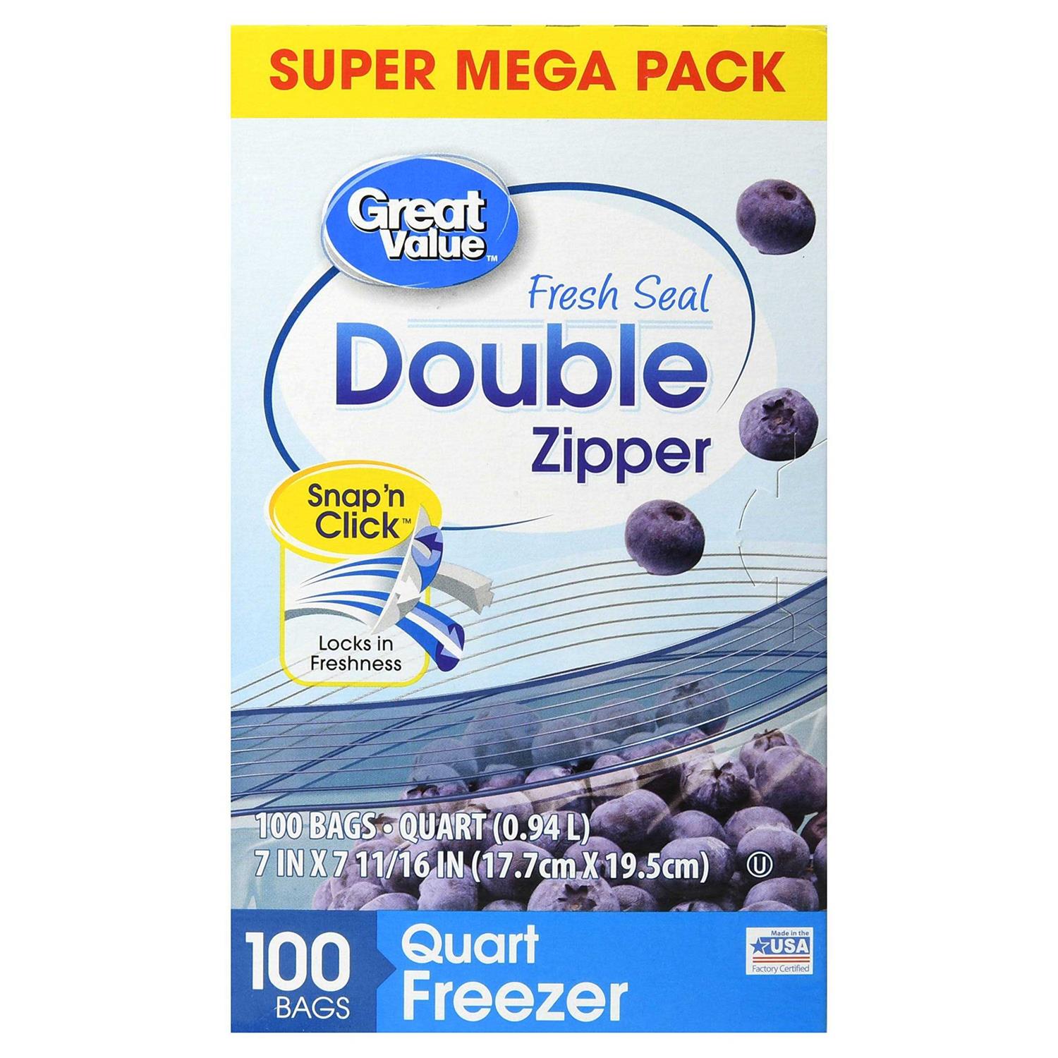 Great Value Zipper Freezer Bags