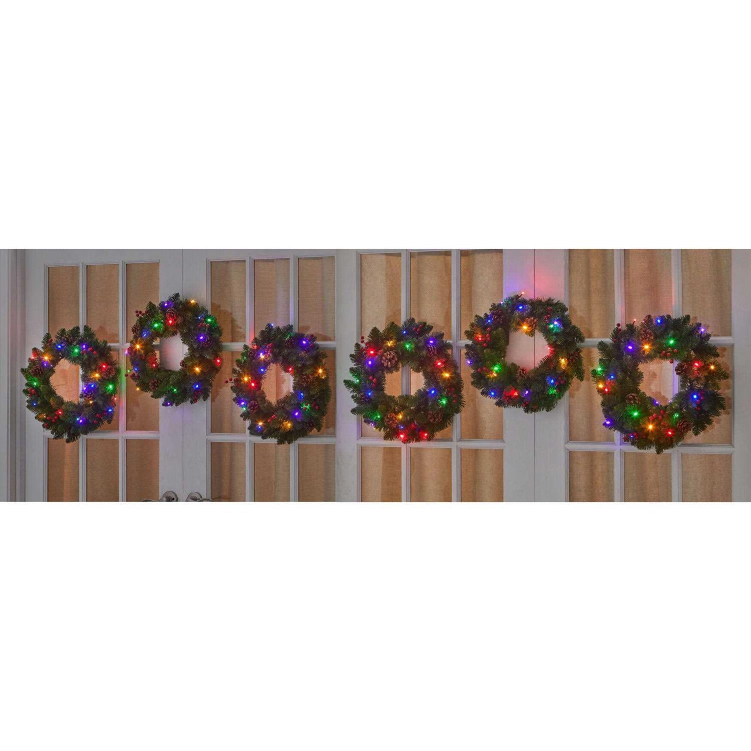 Brylanehome 18 inch Pre-Lit Arrow-Tip Wreaths