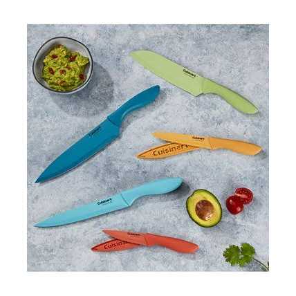 Cuisinart Multi 10-Pc. Seaside Ceramic-Coated Knife Set
