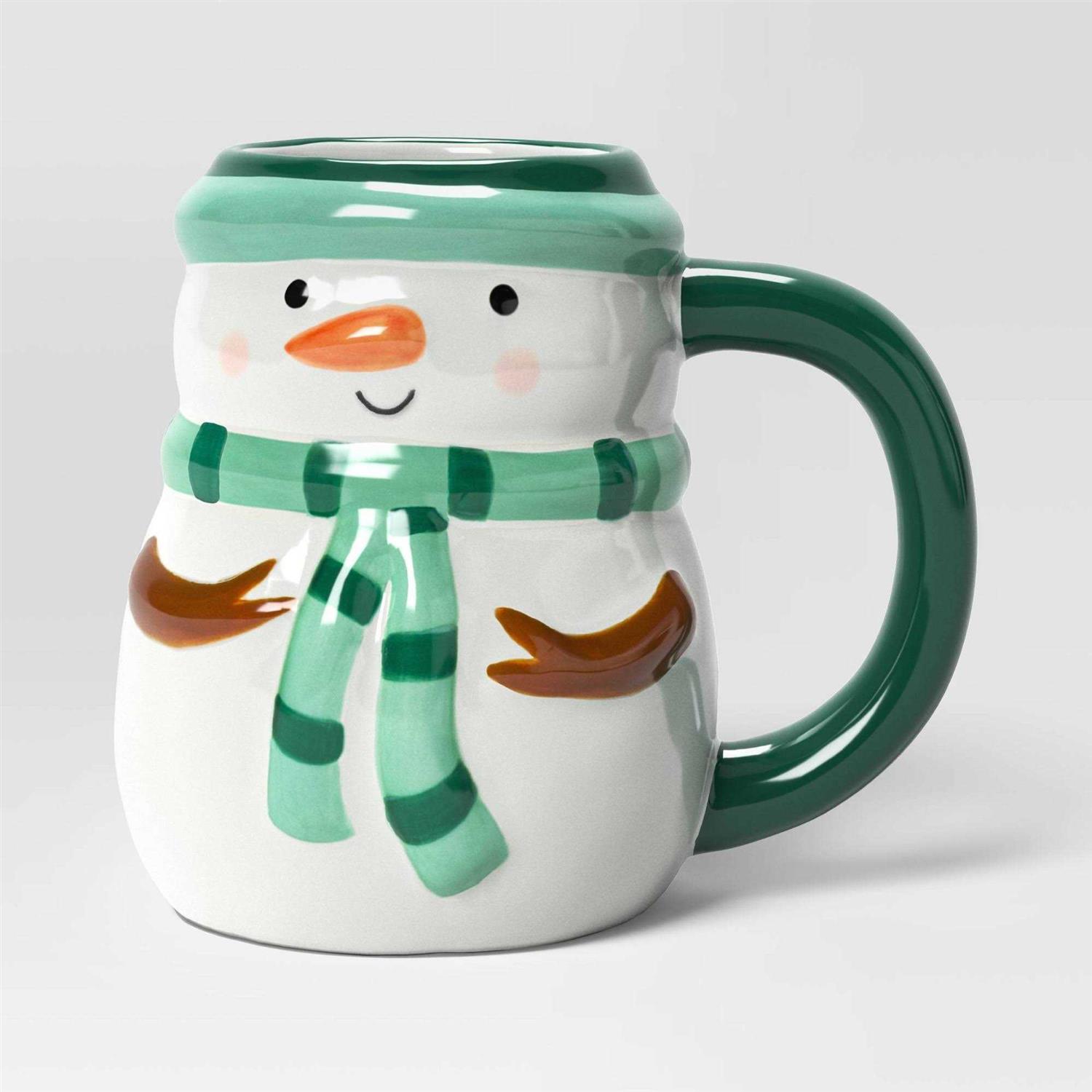 Wondershop Christmas Earthenware Snowman Mug White