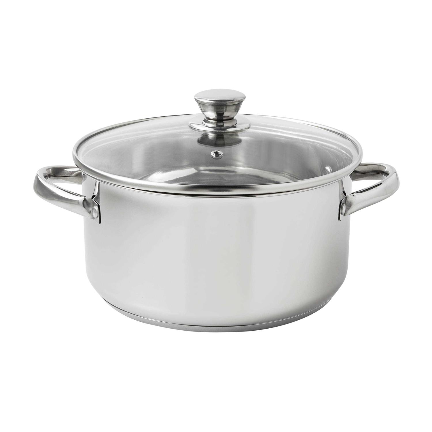 Mainstays Stainless Steel Dutch Oven with Glass Lid