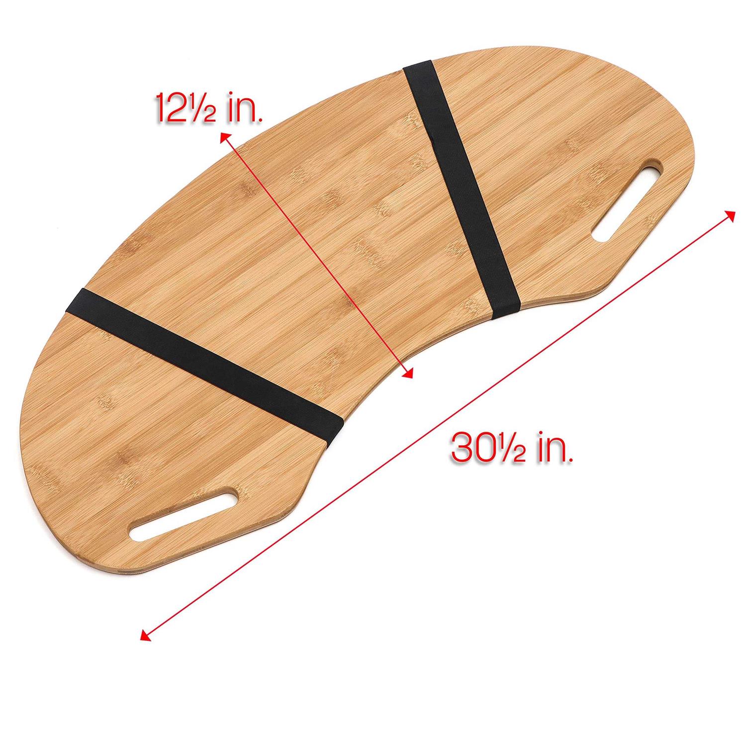 30.5 Wood Curved Lap Desk Table Tray with Handles for Laptop by Trademark Innovations