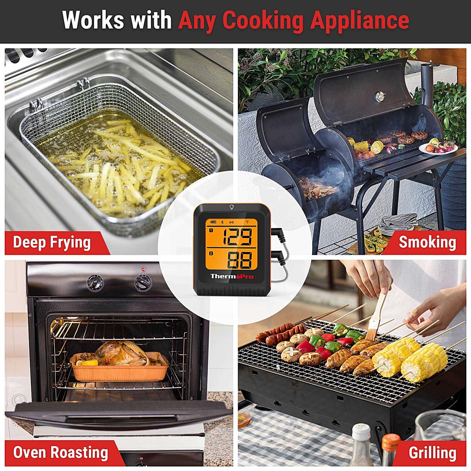 ThermoPro Grill/Meat Thermometer LCD Bluetooth Enabled TP920W