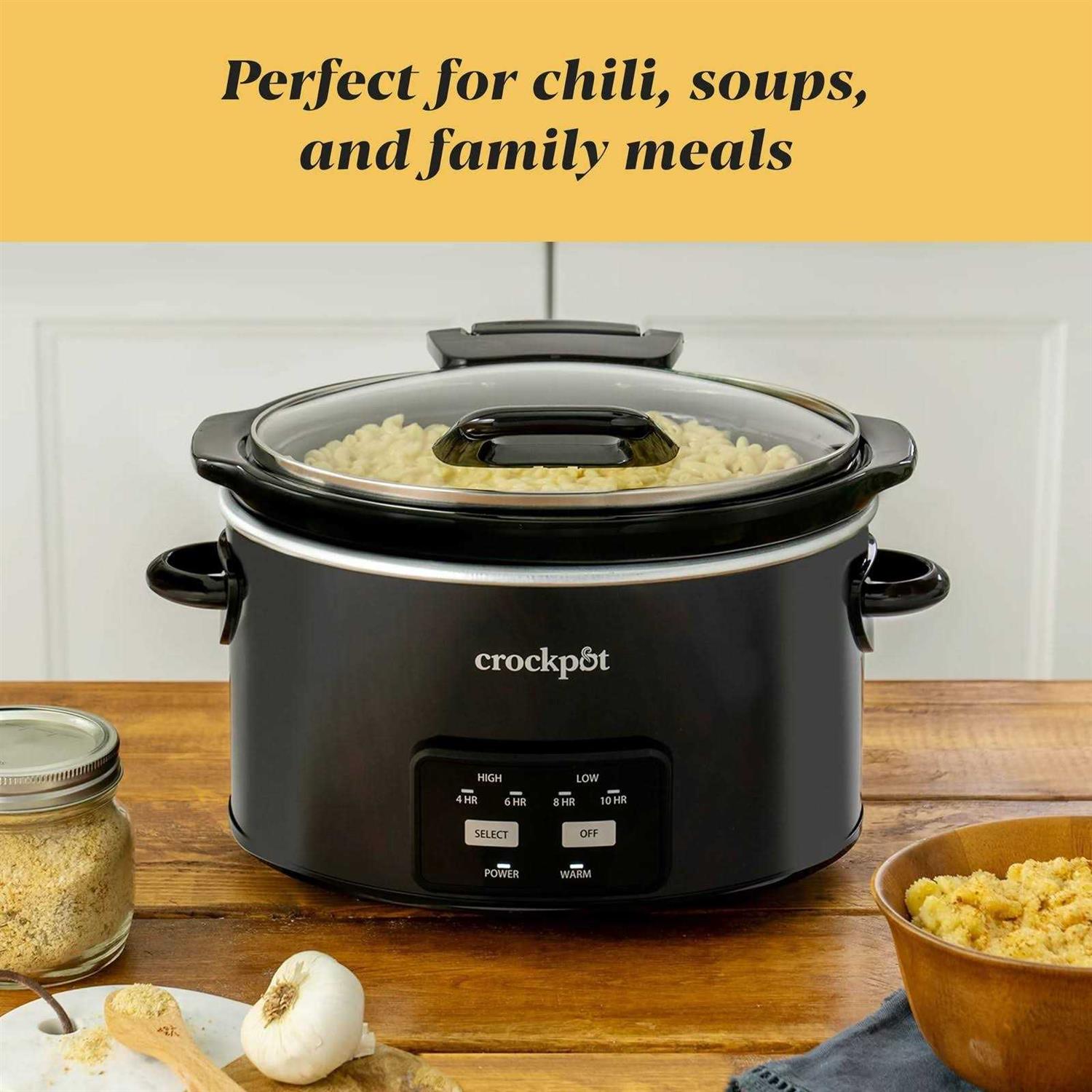 Crock-pot 4.5-Quart Lift & Serve Hinged Lid Slow Cooker