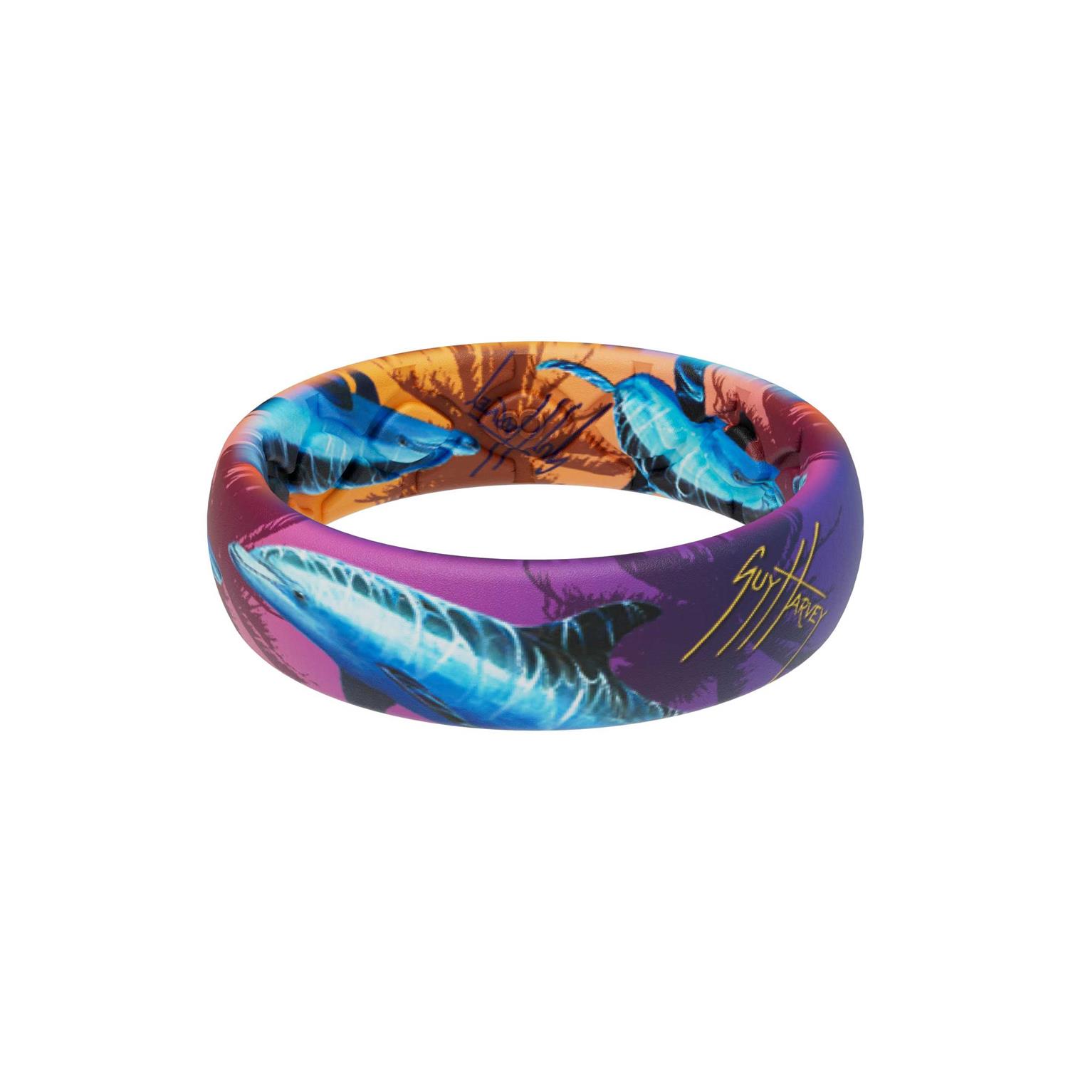 Women Groove Life Guy Harvey Dolphin Thin Silicone Ring
