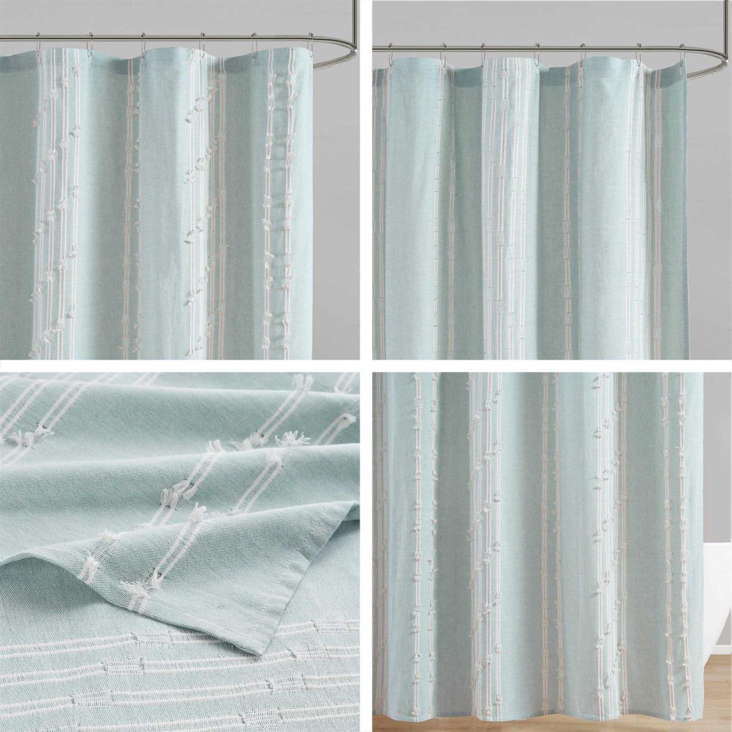 INK+IVY Kara Cotton Jacquard Shower Curtain