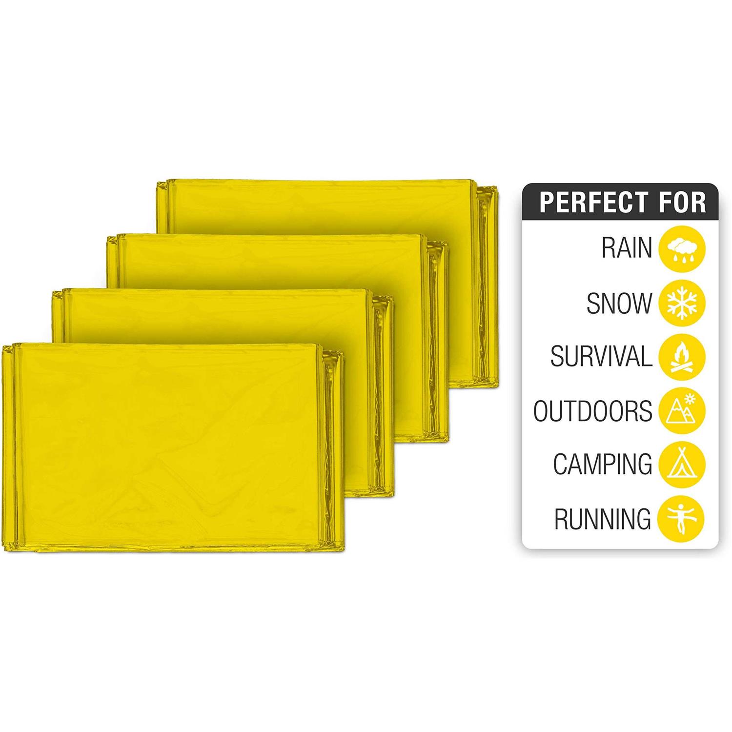 Swiss Safe Emergency Mylar Thermal Blankets Designed for NASA