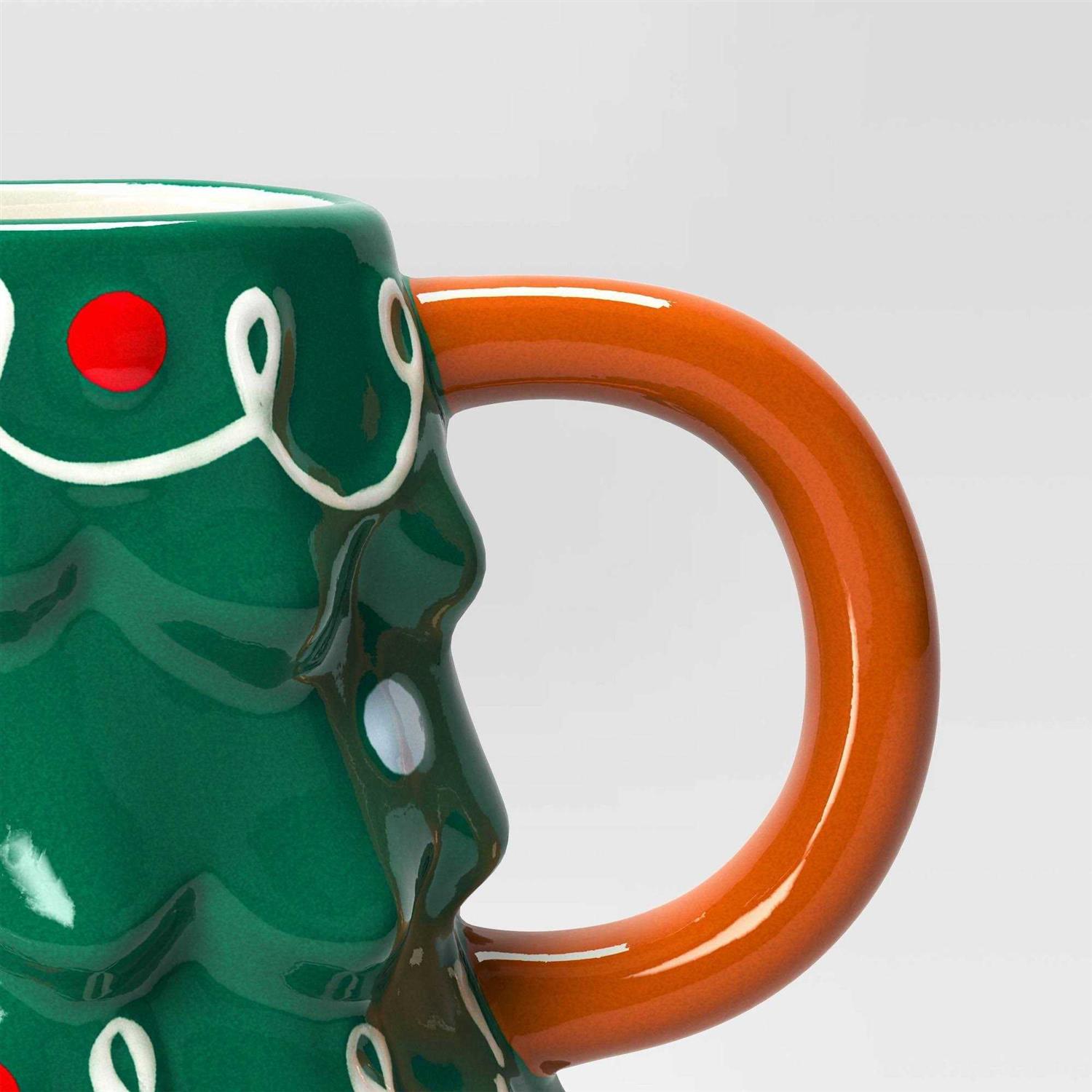 Wondershop 14.3oz Holiday Earthenware Christmas Tree Mug