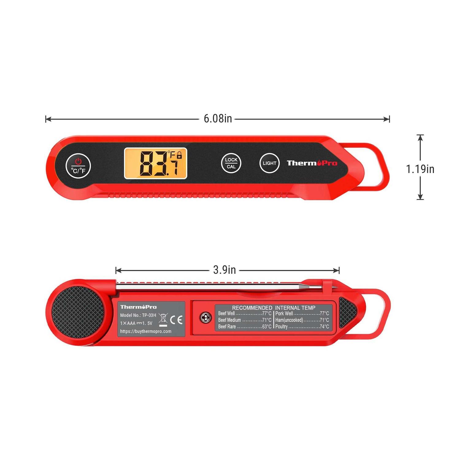 Thermopro Waterproof Digital Instant Read Meat Thermometer Food Candy Cooking Kitchen Thermometer