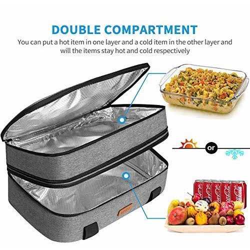 Lhzk Double Decker Insulated Casserole Carrier for Hot or Cold Food