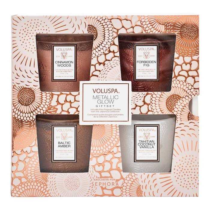 VOLUSPA Metallic Glow Pedestal Candle Gift Set