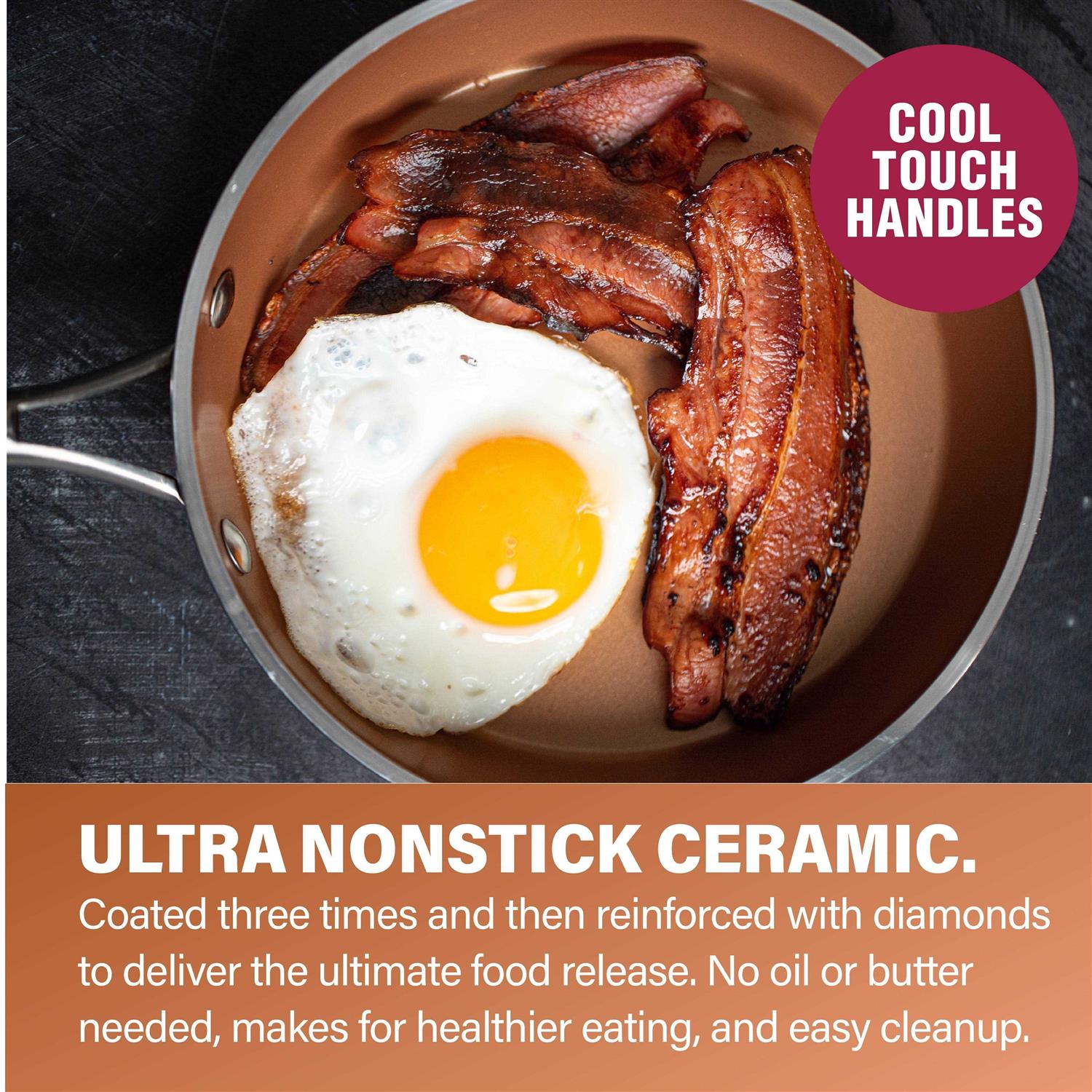 Gotham Steel Hammered Pots and Pans Set Nonstick Ceramic Cookware Set 15pc