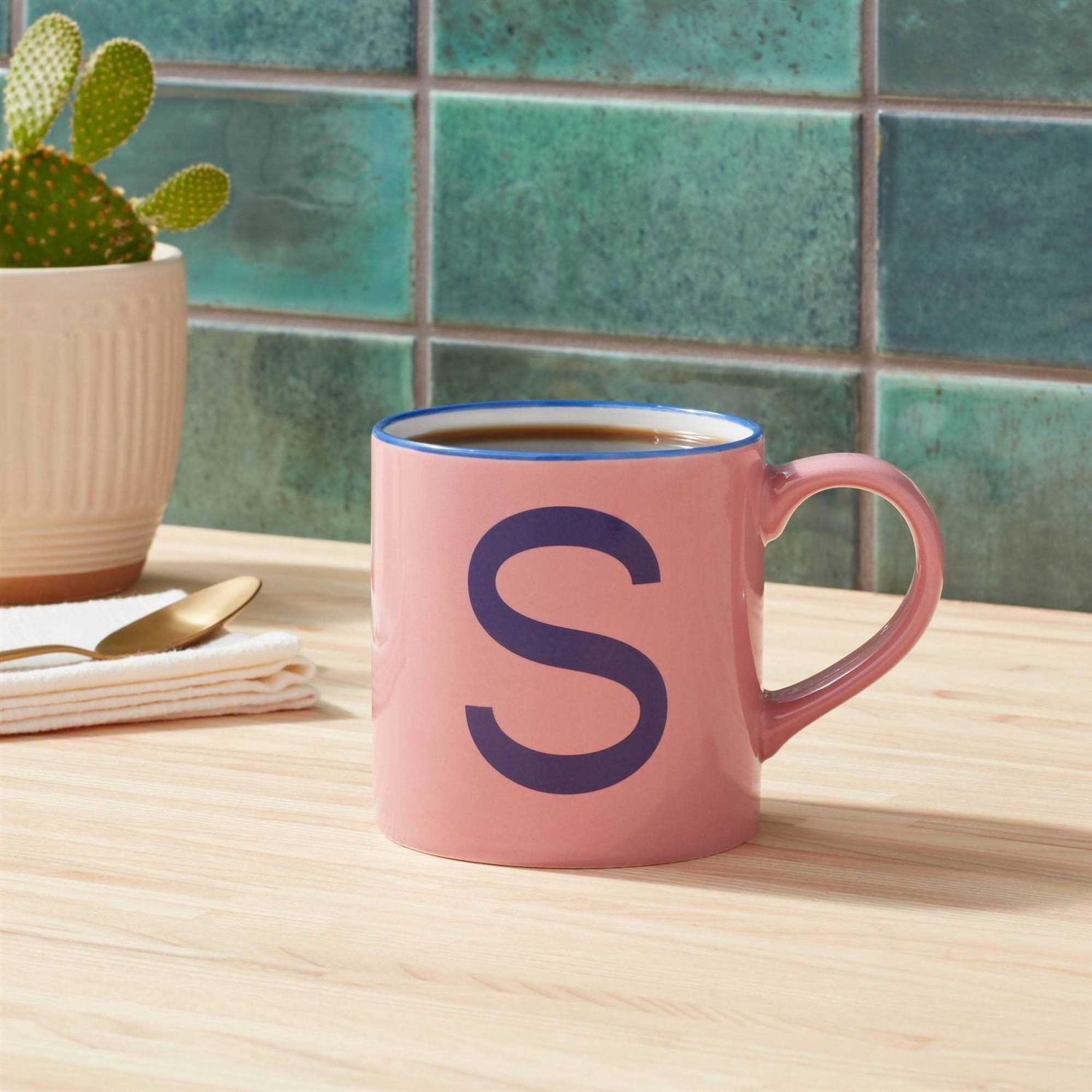 Opalhouse 16oz Stoneware Monogram Mug