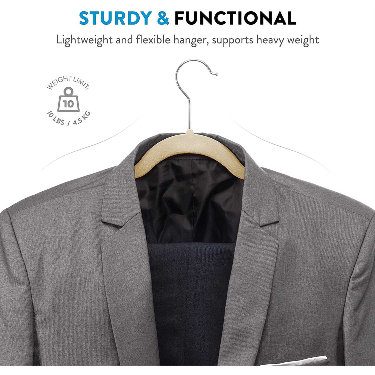 Zober Velvet Hangers Space Saving Swivel Hook Ultra Non Slip