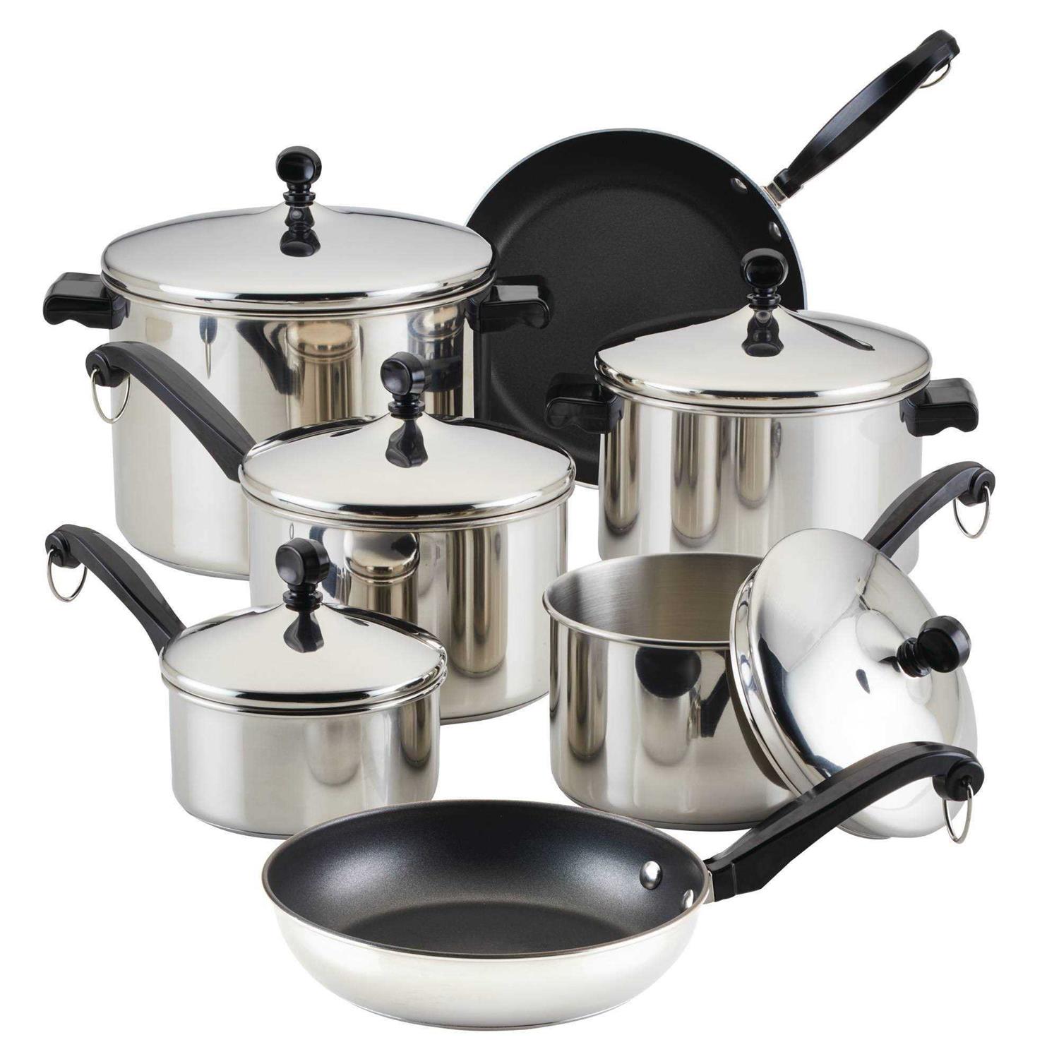 Farberware Classic Stainless Steel Cookware 15-Piece Set