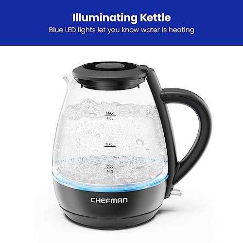 Chefman 1-liter Electric Glass Kettle