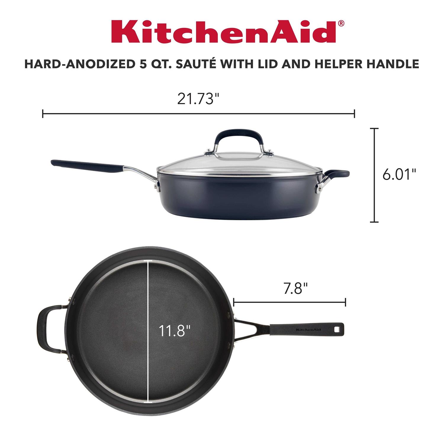 KitchenAid Hard Anodized Nonstick Saute Pan with Lid