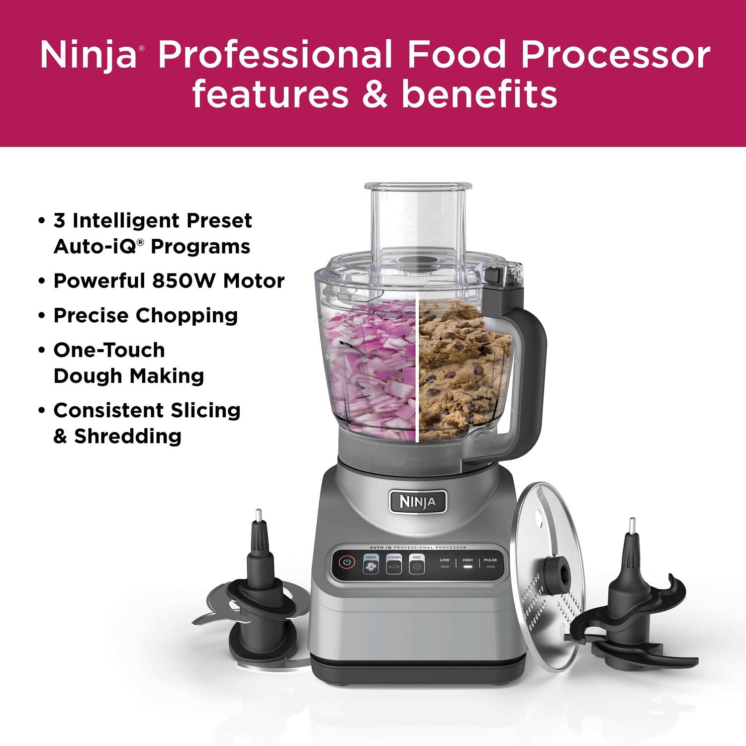 Ninja Professional Food Processor 850 Watts 9-Cup Capacity BN600